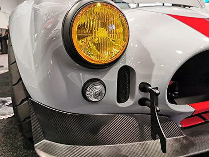 iJDMTOY 12V 70mm Round Dome Shape Flush Mount Clear Lens Amber Yellow LED Side Markers/Turn Signal/Reverse Backup Lamps, Compatible With Classic 50s 60s Car Caravan Truck Motorcycle, etc - style: Clear Lens Amber LEDs