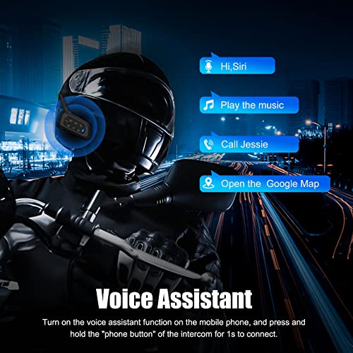 EJEAS V4 Plus Helmet Communication System, Motorcycle Bluetooth V5.1 Headset 1500m Helmet Intercom with Noise Reduction/3D Sound/FM Radio/Hands-Free, Ideal for 2 to 4 Riders Group Talking (2PCS) - size: V4-2