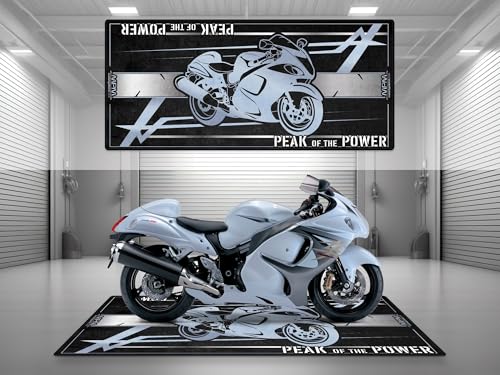 MPM Motorcycle Mat for Hayabusa Washable Non - Slip Oil & Water Resistant Parking Pitmat for Garage, Showroom, Workshop Use | Ice Grey - Size 1: 86.6 x 39.4/220 x 100 cm - color: Ice Grey, size: Size 1: 86.6 x 39.4 "/ 220 x 100 cm