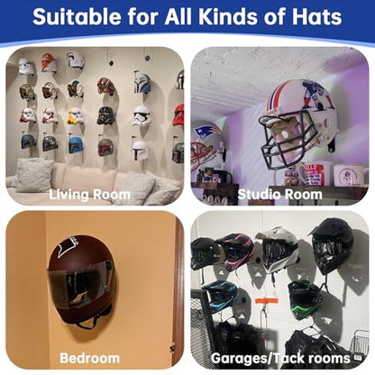 Helmet Wall Mount Display, Football Helmet Holder, 4 Pack | Heavy Duty, Solid Steel, Football Helmet Holder, Garage Organizer, Fits Baseball Gear - size: 4 Pack