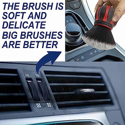 AUCELI Car Detailing Brush, Ultra Soft Auto Interior Dusting Brush with Storage Rack, Car XL Synthetic Brush Cleaning Tool, Universal Covers Large Area Inside or Outside Vehicles (Blue/Style B) - color: Blue