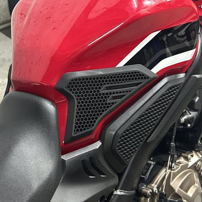for CBR650R CB650R CBR CB 650R Motorcycle Fuel Tank Traction Pad Side Gas Knee Grip Protective Sticker Protector (for Honda Vehicle) (2019 Onwards), Black