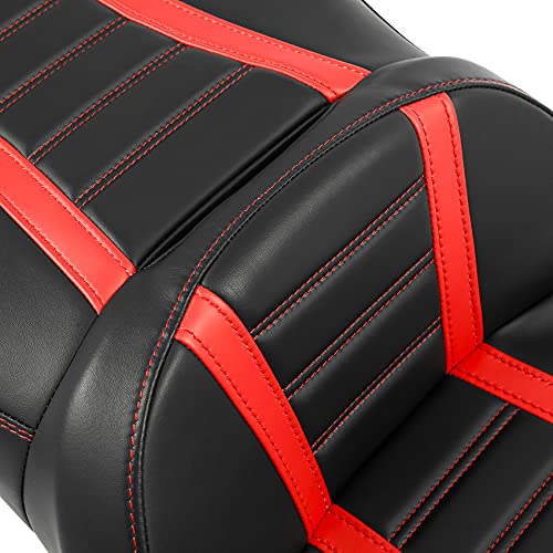 C.C. RIDER GEL Seat Hammock Driver Passenger Seat Fit for Harley Touring 2009-2023 Road King Street Glide Road Glide Electra Glide - color: Red *Gel