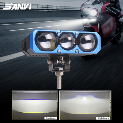 SANVI Auxiliary LED Driving Light 90W 5500K White LED Car Light Auxiliary Light with Wire Harness Waterproof Offroad Driving Lights Compatible with Motorcycle/Pick-up/Truck