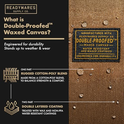 Readywares 12" Utility Bag | Small Heavy Duty Canvas Tool Bag for Men, Durable Waxed Canvas Utility Bag and Tool Pouch, Built Tough for Tradesmen, Mechanics, and Everyday Work