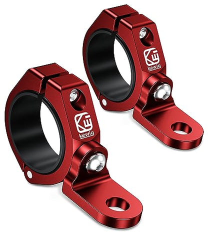 VAZESWIN 2 PCS UTV Whip Light Mounts, Sturdy Aluminium Alloy UTV Whip Flag Mounts, 360° Rotating Adjustable Off-Road Light Bar Mounting Brackets for 1.5" / 1.65" / 1.75" / 1.85" / 2" Roll Bars, Red