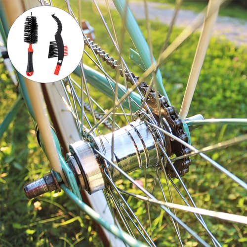 2Pcs Bike Chain Cleaning Brush Non Slip Handle Scrubber Kit for Thorough Bike Chain Maintenance and Care