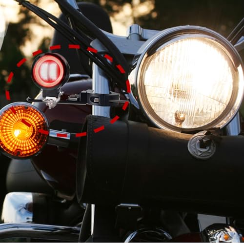 Motorcycle Fog Light Mount Brackets, Motorbike Auxliary Lights Tube Clamp Turn Signal Mounting Clamp Fog Light Holder Adjustable 3.6-5cm Fits Tube 1.5" 2" 2PCS (M) - size: Medium