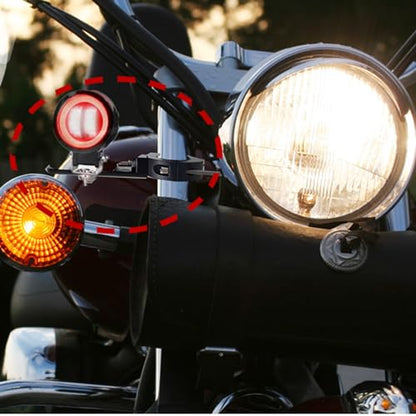 Motorcycle Fog Light Mount Brackets, Motorbike Auxliary Lights Tube Clamp Turn Signal Mounting Clamp Fog Light Holder Adjustable 3.6-5cm Fits Tube 1.5" 2" 2PCS (M) - size: Medium