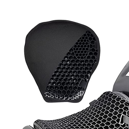 Universal Motorcycle Gel Seat Cushion 3D Honeycomb Shock Absorbing Seat Pad with Motorcycle Seat Cover for Comfortable Long Ride - size: Large