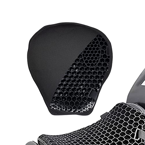 Universal Motorcycle Gel Seat Cushion 3D Honeycomb Shock Absorbing Seat Pad with Motorcycle Seat Cover for Comfortable Long Ride - size: Large