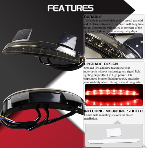 Chopped Fender Edge Light Kits Motorcycle LED Brake Taillights Integrated Turn Signals Lights 12V Tail Lights for Harley Sportster XL883N XL1200NS XL1200V XL1200X XL1200XS 2014-2024
