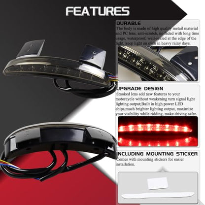 Chopped Fender Edge Light Kits Motorcycle LED Brake Taillights Integrated Turn Signals Lights 12V Tail Lights for Harley Sportster XL883N XL1200NS XL1200V XL1200X XL1200XS 2014-2024