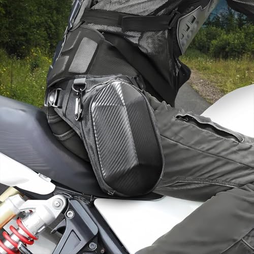 MZS Motorcycle Tank Bag, 4.5L Hard Shell Drop Leg Bag Thigh Waist Pack Magnetic Storage Bags for Men Women Cycling Hiking Running Black - size: 4.5L