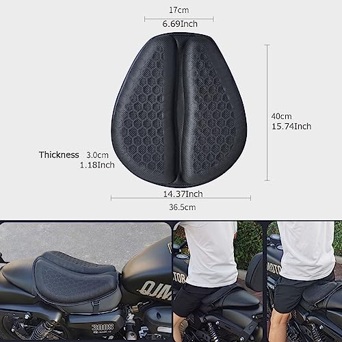 Motorcycle Seat Cushion Gel Pad Foldable Soft Seats with Pressure Relief Pads for Motorcycles Breathable and Shock for Long Rides Seat Cushion Motorcycle Accessories