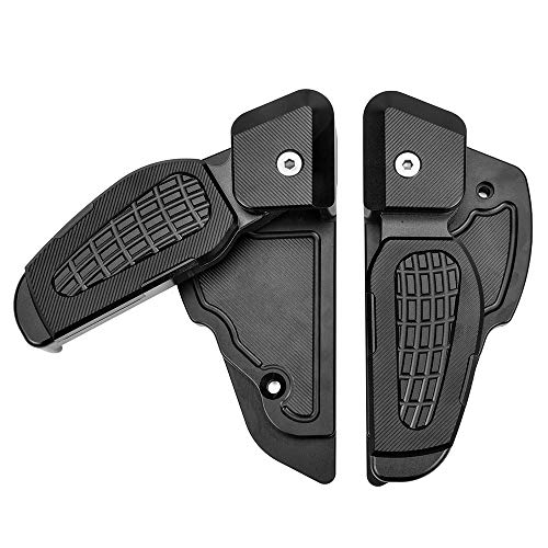 Motorcycle Rear Passenger Extension Foot Pad Footpegs Foldable Pedals Rests Footrest for Vespa Primavera 125 150 Sprint 125 150 2017 2018 2019 2020 2021 2022 (Black)