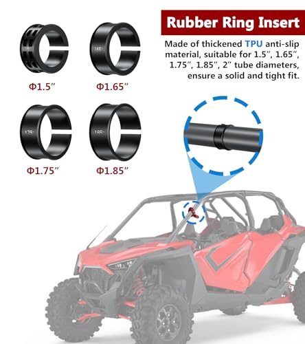 VAZESWIN 2 PCS UTV Whip Light Mounts, Sturdy Aluminium Alloy UTV Whip Flag Mounts, 360° Rotating Adjustable Off-Road Light Bar Mounting Brackets for 1.5" / 1.65" / 1.75" / 1.85" / 2" Roll Bars, Red