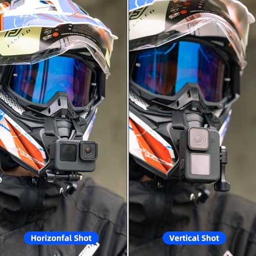 DJI Action 6 Helmet Chin Mount, Motorcycle Chin Strap Attachment with Extension Arm Dirt Bike Holder Compatible with GoPro Hero 13/12/11/10,DJI Osmo Action 6 2 3 4 5 pro - color: X-shaped Chin Mount