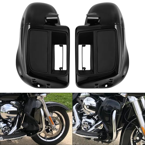 XFMT Motorcycle Lower Fairing Lower Vented Leg Fairing with 6.5" Speaker Pods & Grills Fit For Harley Davidson Touring Road King Street Glide Electra Glide 2014-2024, Vivid Black - color: W/ Speaker Pods For '14-'24