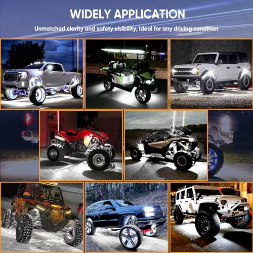 Honalia Pure White Rock Lights for Trucks 12 Pods, 6000K White LED Rock Lights Kits with Switch - color: Pure White, size: 12 Pods