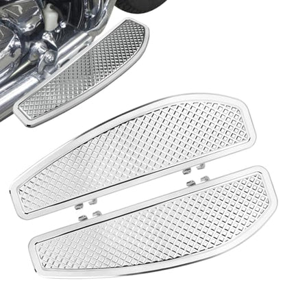 Chrome Driver Rider Anti-Slip Extended Floorboards Foot board for Harley Davidson Touring/Road King/Road Glide/Street Glide/Electra Glide/Ultra 1986-2025, Softail 1986-2017 Models - color: Driver Floor Board-Chrome