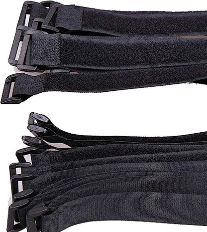25pcs Black Reusable Fastening Cable Straps, Hook and Loop Cable Tie Down Straps 1" x 18" - size: 25 Pack 1 x 18 Inch