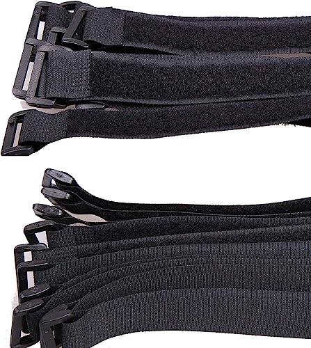 25pcs Black Reusable Fastening Cable Straps, Hook and Loop Cable Tie Down Straps 1" x 8" - size: 25 Pack 1 x 8 Inch