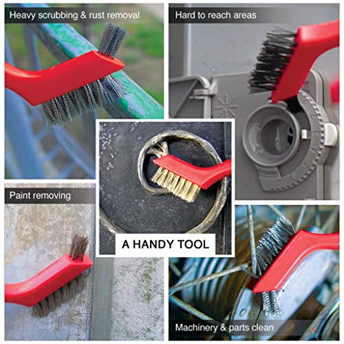 Wire Brush Steel Rust Removal - color: Red