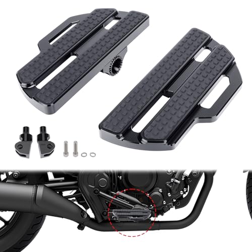 Adjustable Motorcycle Foot Pegs for Honda Rebel 300/500 2017-2025 | Motorcycle Highway Pegs, 360° rotatable with 3 tilt positions, CNC aluminum corrosion-resistant, bolt-on install