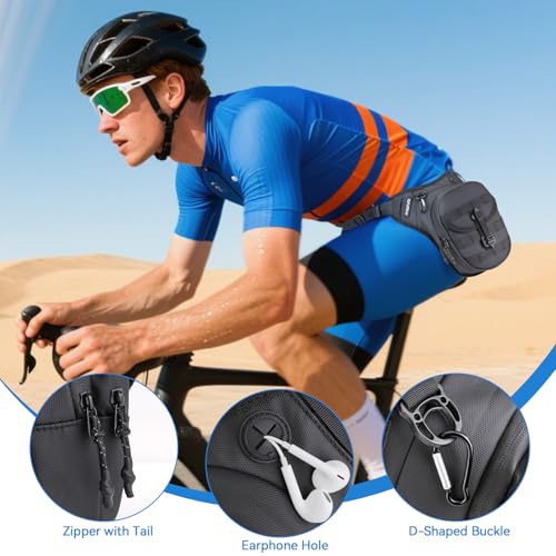 MOSISO Thigh Bag, Motorcycle Leg Bag for Men Women, Universal Expandable Multifunctional Storage Pouch Tactical Water Resistant Drop Leg Bag for Outdoor Sports Cycling Hiking Fishing Climbing, Black