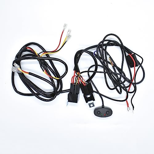 On Off Switch Wiring Harness Kit for LED Light Bar Off Road Lights LED Work Light 12V Waterproof Power Relay Blade Fuse - color: 1 wiring for 2 lights