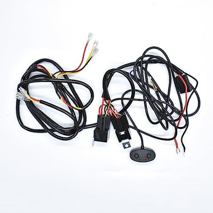 On Off Switch Wiring Harness Kit for LED Light Bar Off Road Lights LED Work Light 12V Waterproof Power Relay Blade Fuse - color: 1 wiring for 2 lights