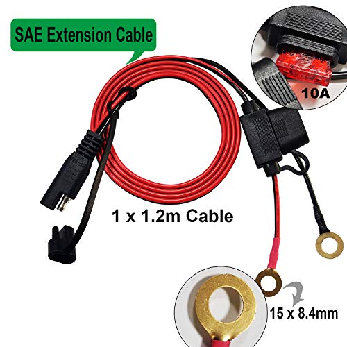 Suuwer 5V 4.8A Dual USB Motorcycle Charger - Quick Disconnect SAE Adapter with LED Voltmeter & ON/Off Switch