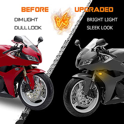 Flush Mount Turn Signals Led Smoked Motorcycle Blinkers Compatible with Honda CBR1000RR CBR600F4I CBR600F4 CBR600RR CBR929RR, Amber - color: For Honda