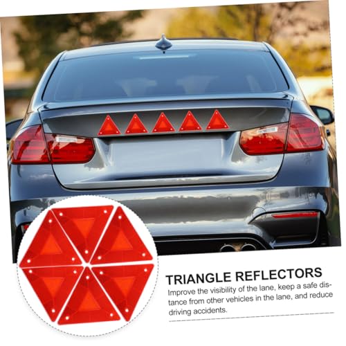 Alipis 6Pcs Slow Moving Vehicle Triangle Reflectors Durable Safety Sign Flexible Mounting for Cars Trucks Enhance Road Visibility Reduce Accidents