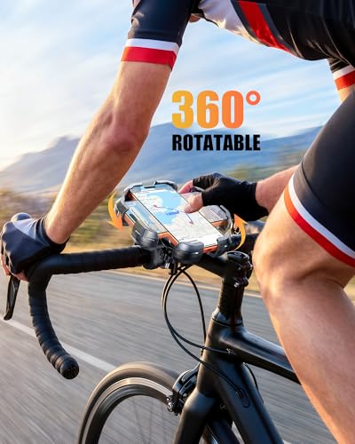 Zewdov Bike Phone Mount [Secure Grip][Anti-Drop], Upgrade Bike Phone Holder [1s Stable Lock], 360° Rotatable Phone Holder for Mountain Bike/ATV, Fits for iPhone/Samsung 4.7-6.9", Screw Mount