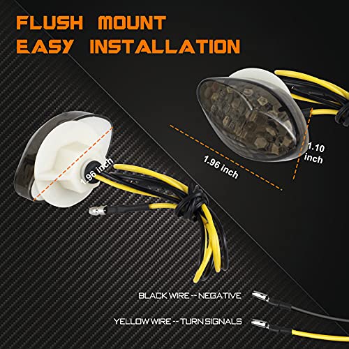 Flush Mount Turn Signals Led Smoked Motorcycle Blinkers Compatible with Honda CBR1000RR CBR600F4I CBR600F4 CBR600RR CBR929RR, Amber - color: For Honda