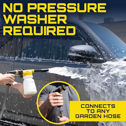 Foam King Car Wash Foam Gun, Foam Cannon for Hose Garden - The King of Suds - Ultimate Scratch Free Cleaning Car Soap Sprayer - Snow Foaming Blaster Fits all Garden Hose - color: Foam Gun (For Garden Hose)