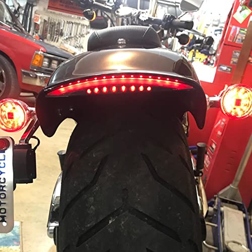 DREAMIZER Red Chopped Fender Edge Motorcycle LED Running Brake Rear Tail Light Compatible for Harley Sportster XL 883N 1200N XL1200V XL1200X - color: RED#2