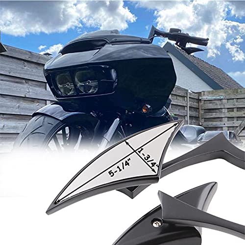 Black Universal Motorcycle Rearview Side Mirrors Compatible with Honda Kawasaki Suzuki Harley Bolt (Black-Harley) - color: Black-Harley