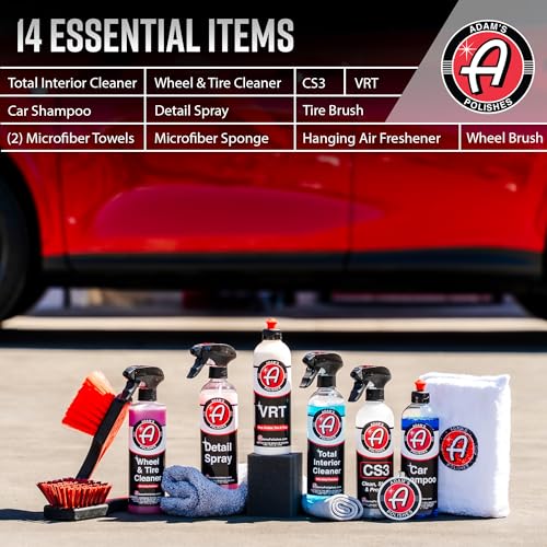 Adam's Polishes Essential Car Wash Kit (14-Item) - Auto Detailing Car Care Cleaning Kit Car & Truck Lovers, Dads, Moms and DIYers - style: Essential (14-item)