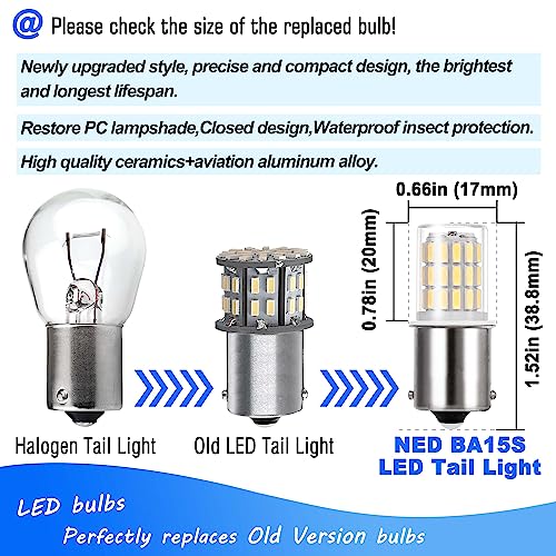 Heifymi 1156 LED Bulb 12V 24V LED Reverse Lights 1141 1003 7506 BA15S P21W Super Bright 6000K Replacement for Car Back up Tail Brake Lawn Mower Lights, 2 Pack - color: 6000K Daylight White, size: BA15S (2 Count)