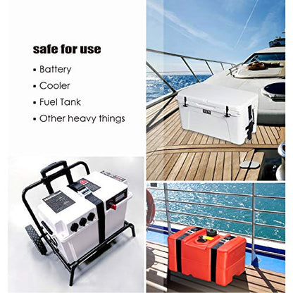 Safety Tie Down Kit, Large Hold Down Strap, Suitable for Battery, Cooler and Fuel Tank, Effectively Prevent Equipment from Slipping (2 Pack)