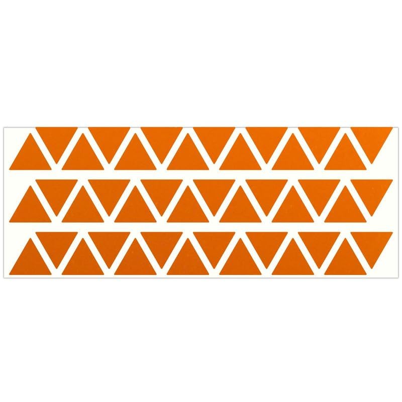 LiteMark Reflective Triangle Sticker for Bike, Helmet, Orange, 1 Inch - Pack of 42 Pcs - color: Orange
