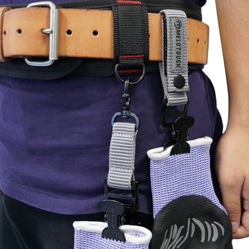 MELOTOUGH Firefighter Glove Strap | Work Glove Holder Clip with Glove Leash Swivel Snap Hook,Alligator Clip - color: Grey