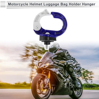 Universal Motorcycle Hanging Hook Round Shape Motorcycle Helmet Luggage Bag Holder Hanger for Scooters Bicycles Blue White 1 Pc 75mm - color: Blue