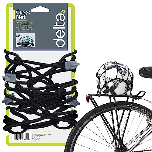 Small Cargo Net by Delta Cycle - Expandable Bungee Net with Hooks Stretches to 22" x 22" - Bike Cargo Net Keeps Your Gear Tightly in Place for Bikes & Kayaks - style: Cargo Net