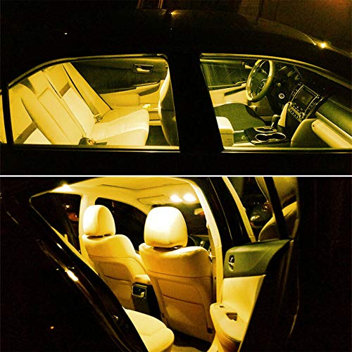 194 LED Car Bulb Amber Yellow 3030 Chipset 2SMD T10 194 168 W5W LED Wedge Light Bulb 1.5W 12V License Plate Light Courtesy Step LightTrunk Lamp Clearance Lights (12pcs/pack)… - color: Amber Yellow