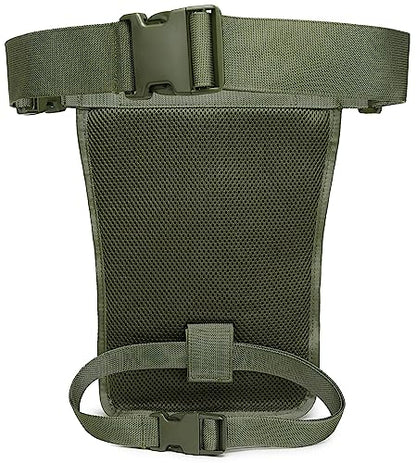 Motorcycle Tactical Drop Leg Thigh Bag with Holster Handgun Firearm Pistol Bag for Men Hunting Shooting Range Additional 3 Magazine Storage Slots - color: Army Green