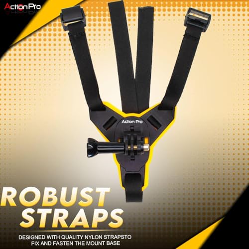 Action Pro™ Motorcycle Helmet Chin Strap Mount Compatible with GoPro Hero 12, 11, 10, 9, 8, 7, (2018), 6, Hero Black, DJI Osmo Action 3/2, Insta 360, Session, Xiaomi Yi, SJCAM (Orange) - color: Orange